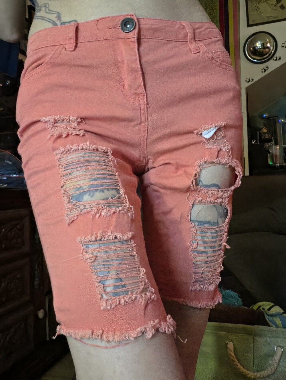 coral long shorts
